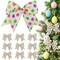 12 Pcs Easter Tree Bows Decorations,6 Inch Spring Summer Ornaments with Colorful Dots for Tree Basket Home Party Front Door Indoor Outdoor Holiday Decor